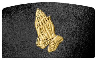DACRO-516-GD-SH-BK Gold Praying Hands Shimmer Black